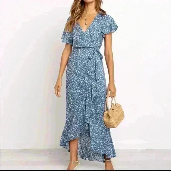 Boho Long Wrap Dress - Picture 3 of 11